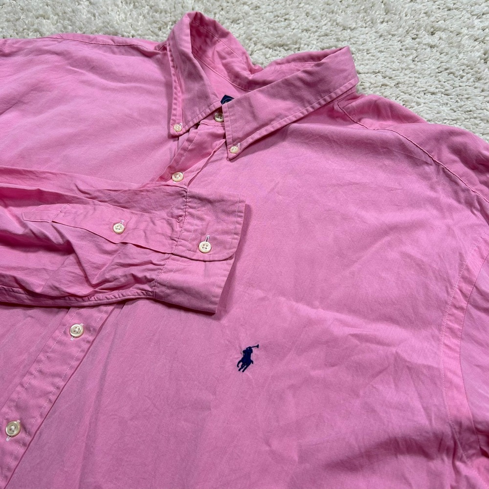 Ralph Lauren Button Down Shirt 4XLT Tall Pink Classic Fit Long Sleeve Cotton